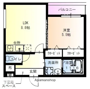 フジパレス住吉山之内【3階】の間取り
