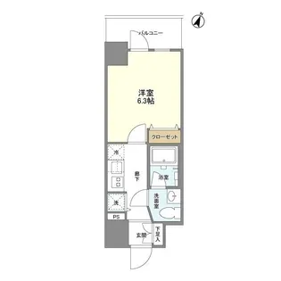 プライマル靱本町【0302号室】の間取り