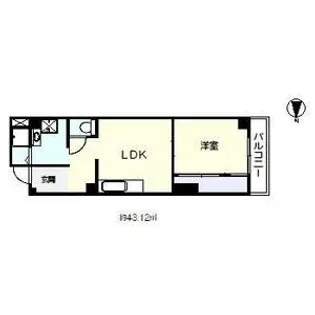淺沼谷町マンション【9階】の間取り