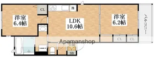 アンジュー四天王寺【302号室号室】の間取り
