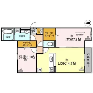 スペチアーレ巽中 A棟【1階】の間取り