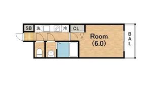 プレサンス四天王寺前夕陽ヶ丘 凛宮【0608号室】の間取り