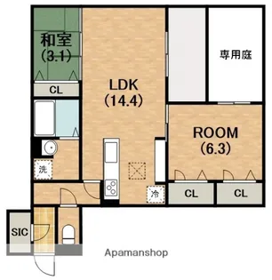CLASHIST南住吉【1階】の間取り