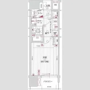 エグゼ難波南Ⅴ【6階】の間取り