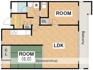 大阪府大阪市平野区長吉長原西4丁目【マンション】の間取り
