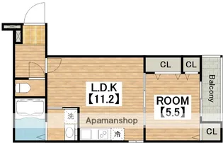 ルアン阿倍野【1階】の間取り