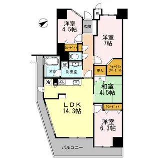 カスタリア阿倍野【6階】の間取り