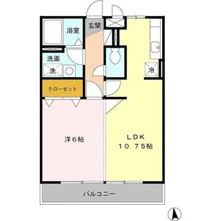 グランシャリオ Ⅱ棟【2-302号室】の間取り