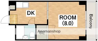 シャトー背戸口【501号室】の間取り