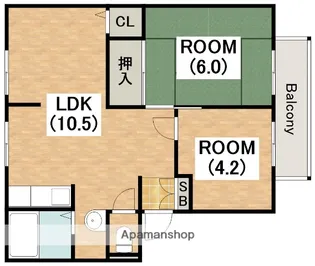 大阪府大阪市平野区長吉六反2丁目【アパート】の間取り