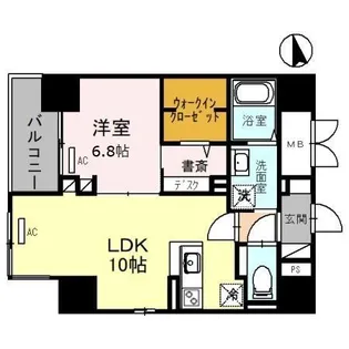 アビエール松屋町【0602号室】の間取り
