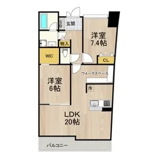 フロンティアタワー難波EAST【3階】の間取り