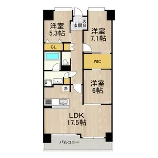 フロンティアタワー難波EAST【13階】の間取り