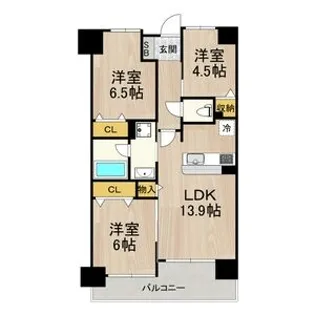 フロンティアタワー難波EAST【4階】の間取り