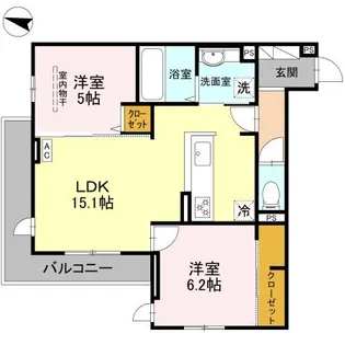 LIBERTY ISLAND【302号室】の間取り