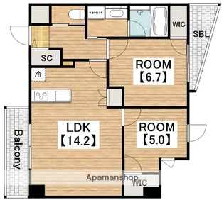 LEGALANDプラスABENOSANMEICHO【502号室】の間取り