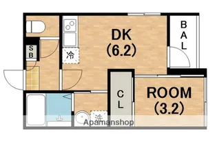 大阪府大阪市住吉区住吉1丁目【アパート】の間取り