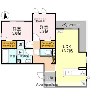 ロイヤルハイツ長居【2階】の間取り