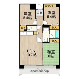 ボヌール御崎【5階】の間取り