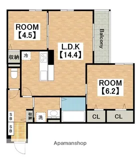 エスポワール加美正覚寺【2階】の間取り