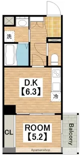 GARDENIA天王寺南【1階】の間取り