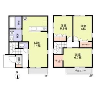 大阪府松原市小川4丁目【一戸建】の間取り