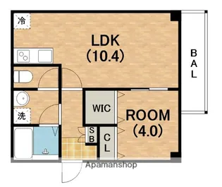 ソリティア鶴見橋【4階】の間取り