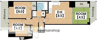 シーズ天王寺真田山【203号室】の間取り