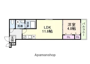 フジパレス長原ノース【1階】の間取り