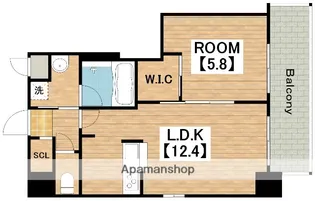 ブループラス針中野【6階】の間取り