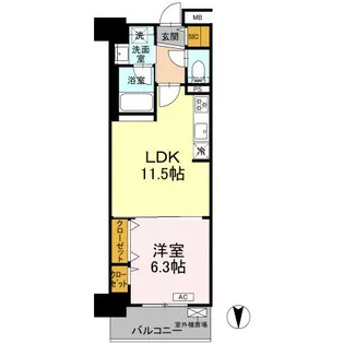 グランセジュール大国町【8階】の間取り