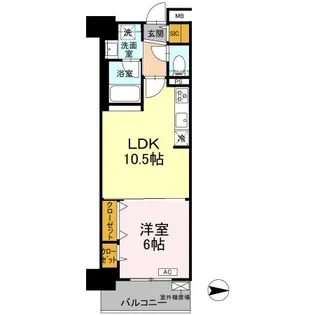 グランセジュール大国町【12階】の間取り