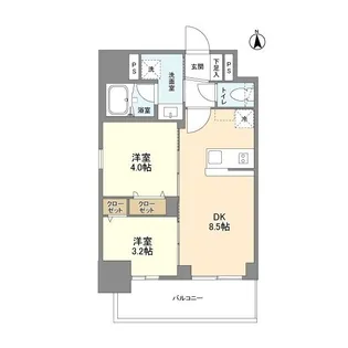 リヴェント難波ウエスト【0312号室】の間取り