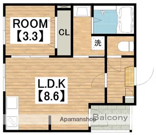 ハーモニーテラス安立Ⅳ【1階】の間取り