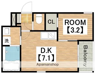 ハーモニーテラス巽西【1階】の間取り