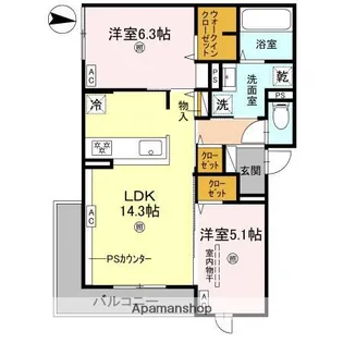 DーRESIDENCE墨江【2階】の間取り