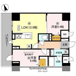 D−ROOM帝塚山【4階】の間取り