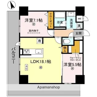 D−ROOM帝塚山【4階】の間取り