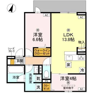 クラシスト苅田WEST【1階】の間取り