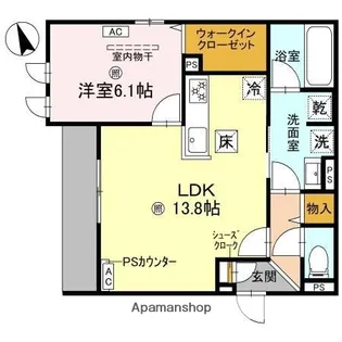 クラシスト東粉浜WEST【1階】の間取り