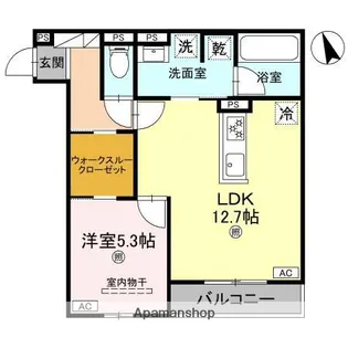 クラシスト東粉浜WEST【2階】の間取り