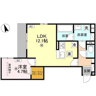 トリシア千躰【1階】の間取り