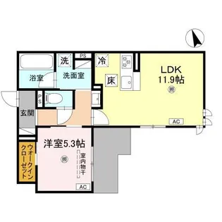 トリシア千躰【1階】の間取り