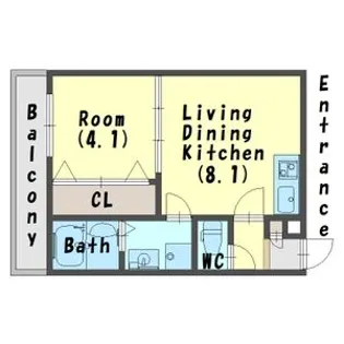 ドルチェ石津【0202号室】の間取り