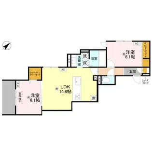 ラ メゾン ピック 中百舌鳥II【102号室】の間取り