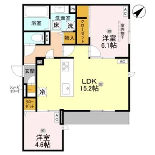 ラ メゾン ピック 中百舌鳥II【103号室】の間取り
