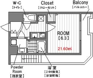 プレサンス難波EASTモダニティ【2階】の間取り