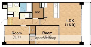 シャンテ・ソレイユ【1階】の間取り
