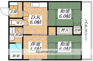 大阪府大阪市東住吉区桑津1丁目【マンション】の間取り
