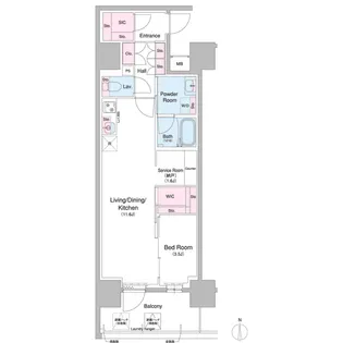 コンフォリア・リヴ北久宝寺Q【0603号室】の間取り